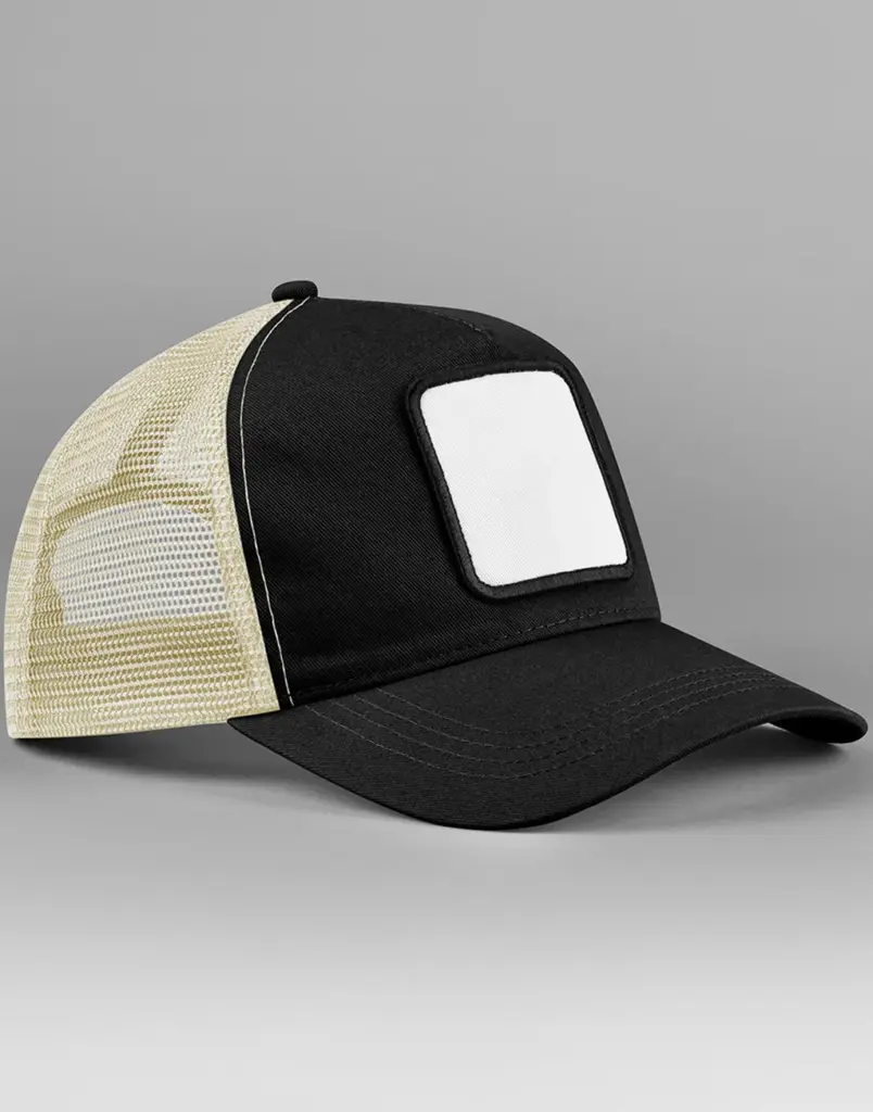 13469 - Appliqué Patch 5 Panel Trucker, black/stone — productfoto 2