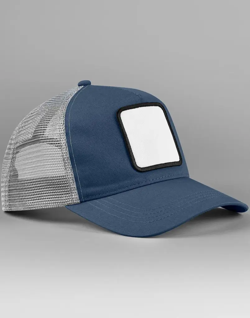 13469 - Appliqué Patch 5 Panel Trucker, slate blue/light grey — productfoto 3