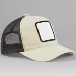 13469 - Appliqué Patch 5 Panel Trucker, stone/shadow grey