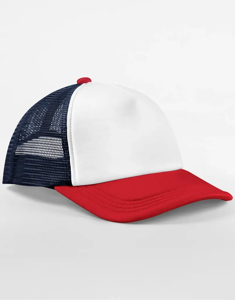 13569 - Retro 5 Panel Trucker, navy / red
