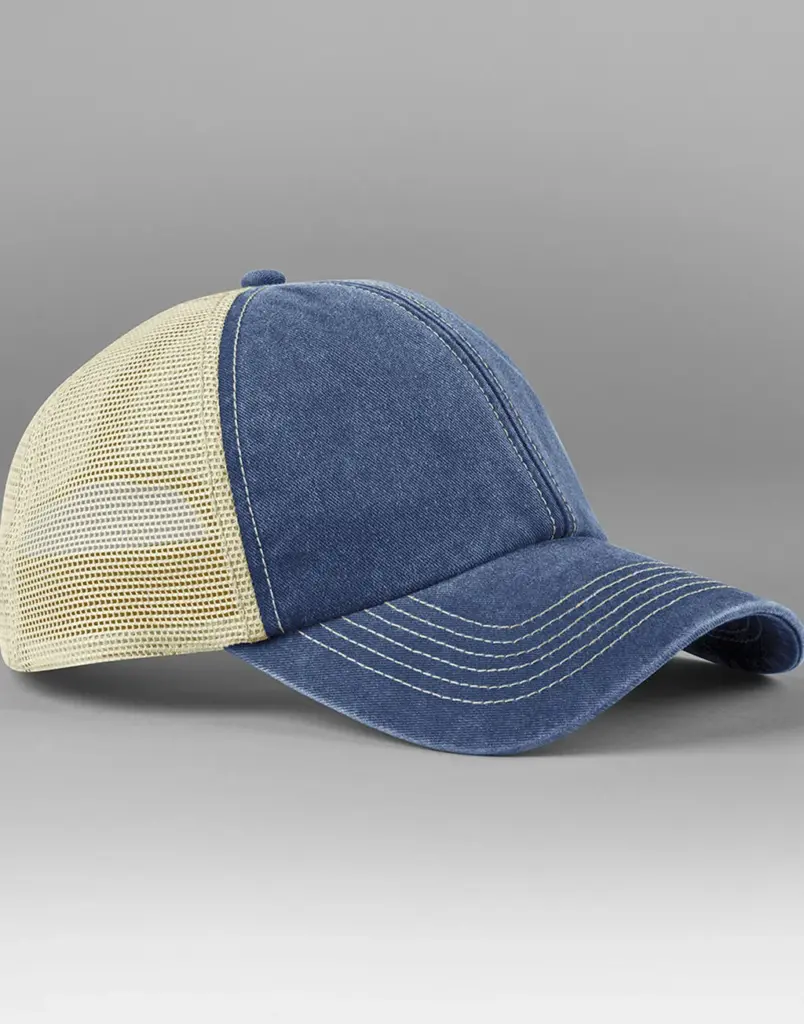 13669 - 6 Panel Vintage Trucker, vintage denim/stone