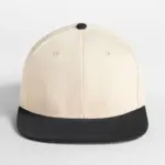 14569 - Contrast Flat Peak 6 Panel Cap, natural / black