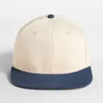 14569 - Contrast Flat Peak 6 Panel Cap, natural / navy — productfoto 4