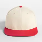 14569 - Contrast Flat Peak 6 Panel Cap, natural / red — productfoto 2