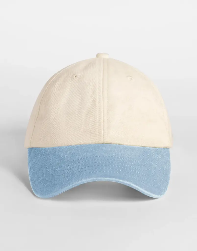 14769 - Contrast Peak Low Profile Vintage Cap, natural / vintage light blue — productfoto 4