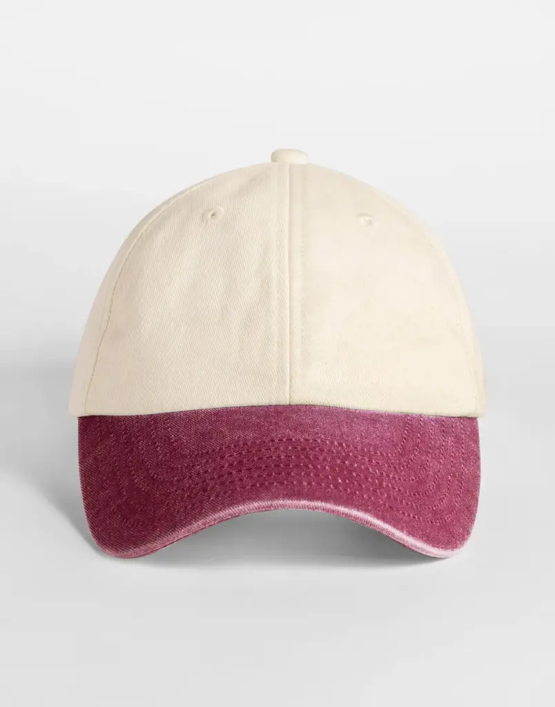14769 - Contrast Peak Low Profile Vintage Cap, natural / vintage red — productfoto 5