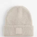 15069 - Kids Deep Cuffed Tonal Patch Beanie, natural stone