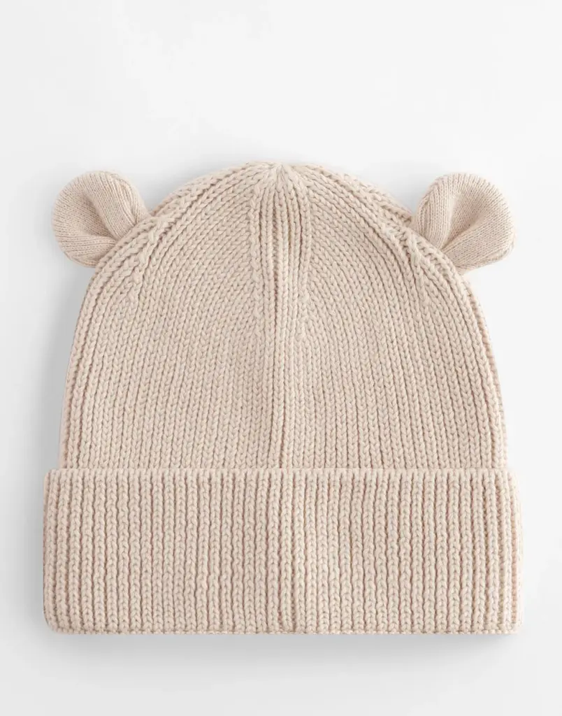 15169 - Organic Baby Bear Beanie, almond — productfoto 4