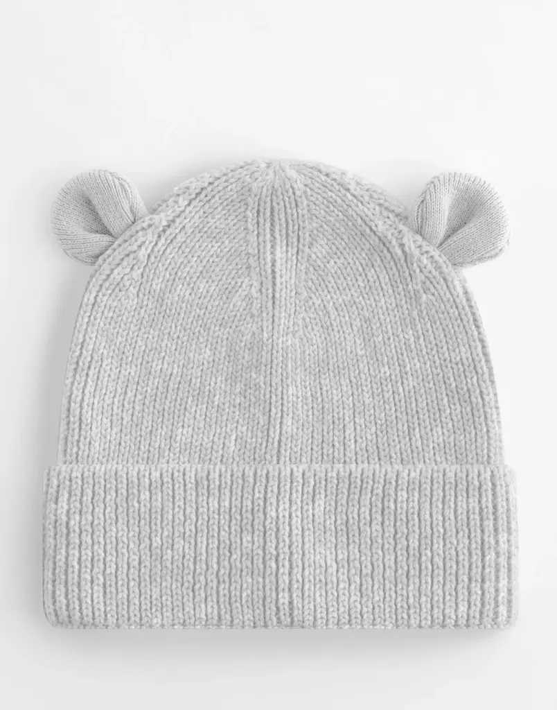 15169 - Organic Baby Bear Beanie, cloud grey