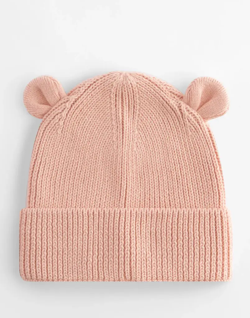 15169 - Organic Baby Bear Beanie, peach — productfoto 2