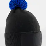 15369 - Kids Snowstar Patch Beanie, black / bright royal — productfoto 3
