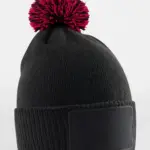 15369 - Kids Snowstar Patch Beanie, black / classic red