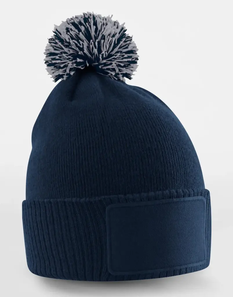 15369 - Kids Snowstar Patch Beanie, french navy / light grey — productfoto 4