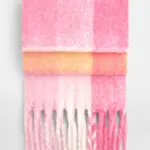 15569 - Fluffy Check Scarf, pink check — productfoto 2