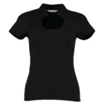 15711 - Regular Fit Keyhole Neck Top, black