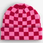 16069 - Checkerboard Beanie, classic red/true pink — productfoto 4