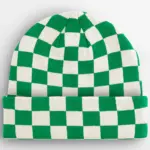 16069 - Checkerboard Beanie, kelly green / off white — productfoto 5