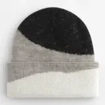 16169 - Soft Wave Beanie, black/light grey/soft white — productfoto 3