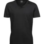 18454 - Mens Fashion V-Neck Sof Tee, black — productfoto 2