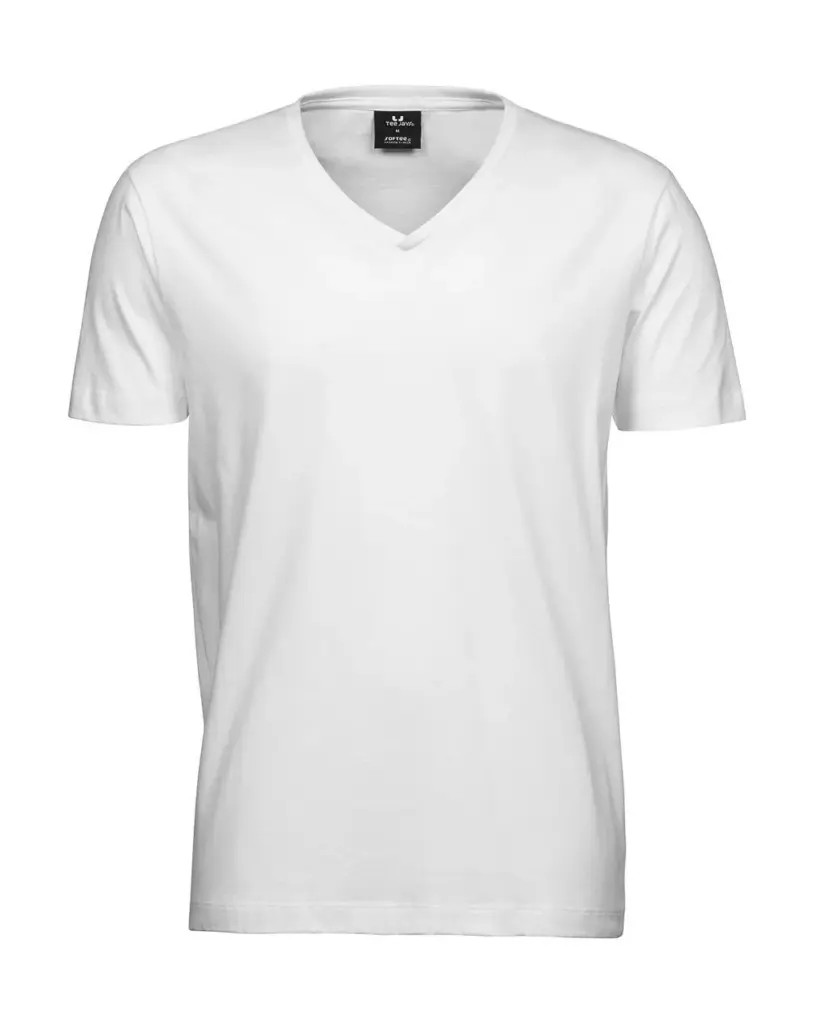 18454 - Mens Fashion V-Neck Sof Tee, white