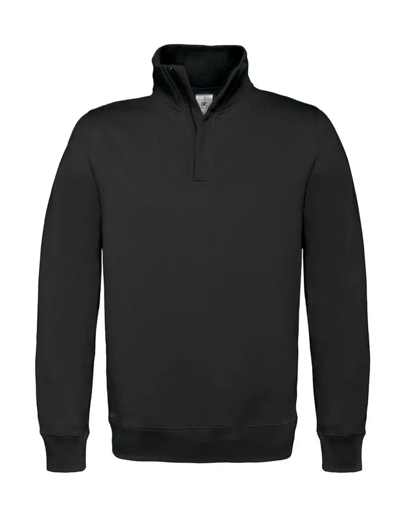 21042 - ID.004 Cotton Rich 1/4 Zip Sweat, black — productfoto 2