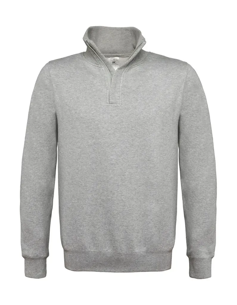 21042 - ID.004 Cotton Rich 1/4 Zip Sweat, heather grey — productfoto 3