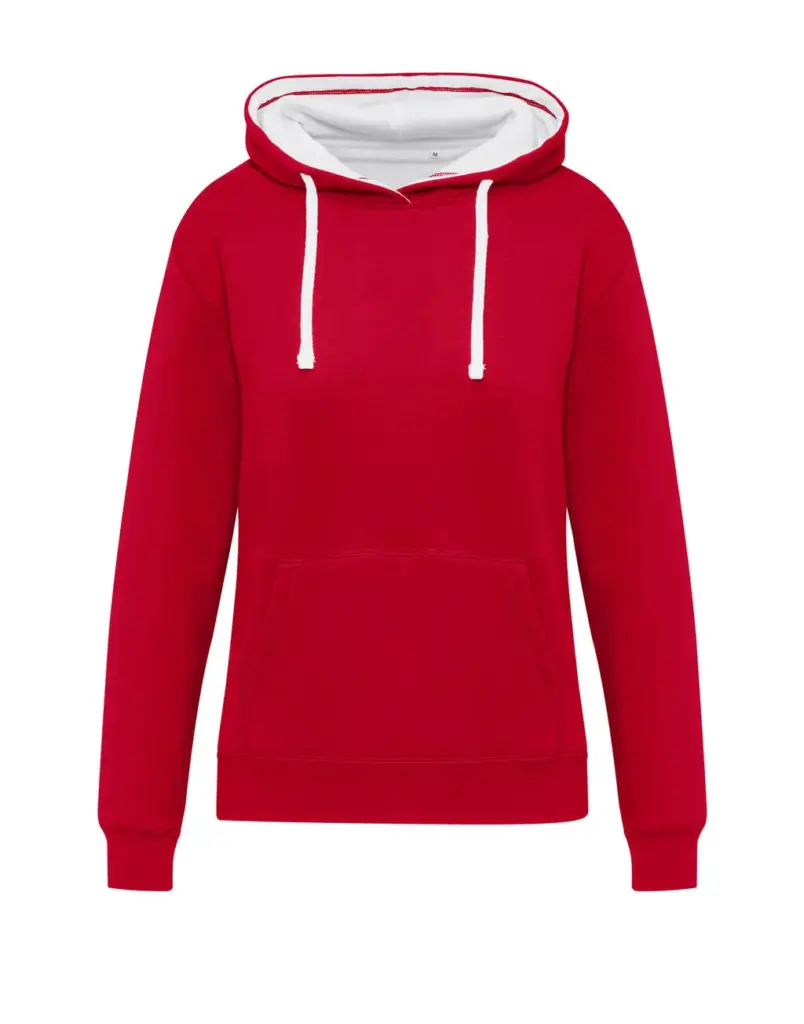 21052 - Originals Contrast Hooded Sweat Women, red/snowwhite — productfoto 6
