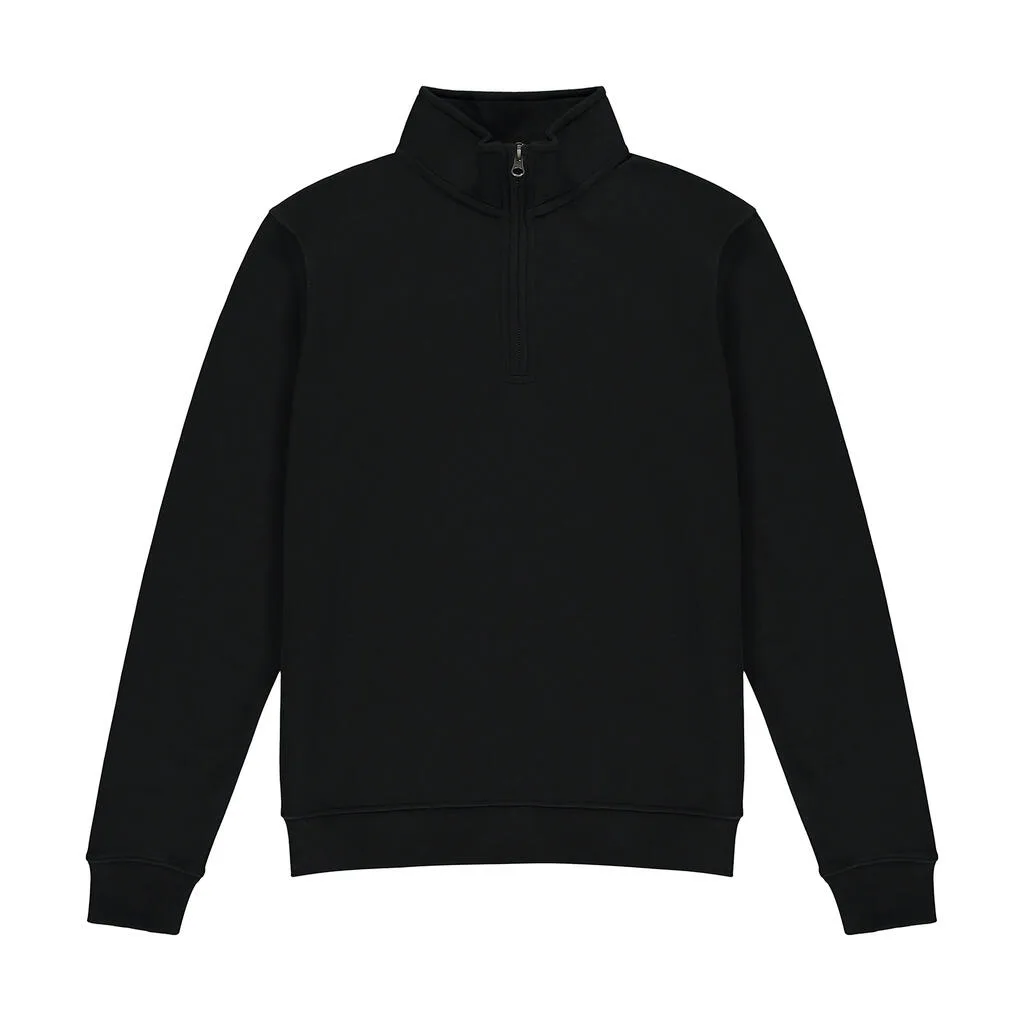 21111 - Regular Fit 1/4 Zip Sweatshirt, black