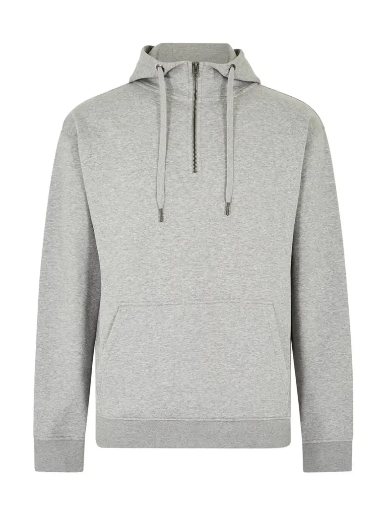 21211 - Regular Fit 1/4 Zip Hoodie, heather grey — productfoto 2
