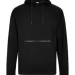 21411 - Pique Hoodie with Zipped Pocket, black