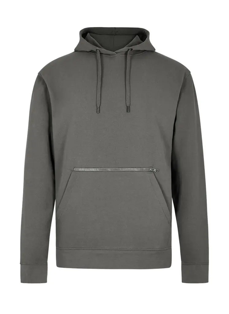 21411 - Pique Hoodie with Zipped Pocket, dark grey — productfoto 2