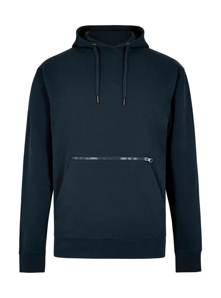 21411 - Pique Hoodie with Zipped Pocket, navy — productfoto 3
