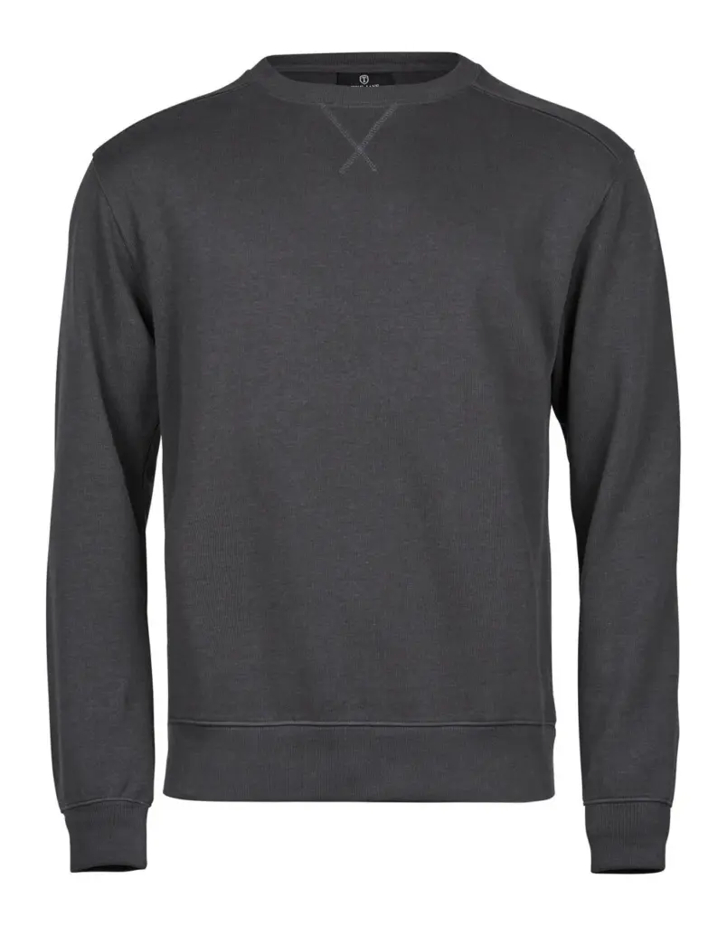 Gerippter Rundhals Pullover mit Logo 80% Baumwolle — Produktfoto 2