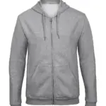 22242 - ID.205 50/50 Hooded Full Zip Sweat Unisex, heather grey — productfoto 2
