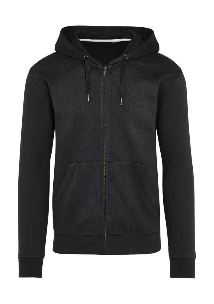 23152 - Signature Tagless Hooded Full Zip Unisex, dark black