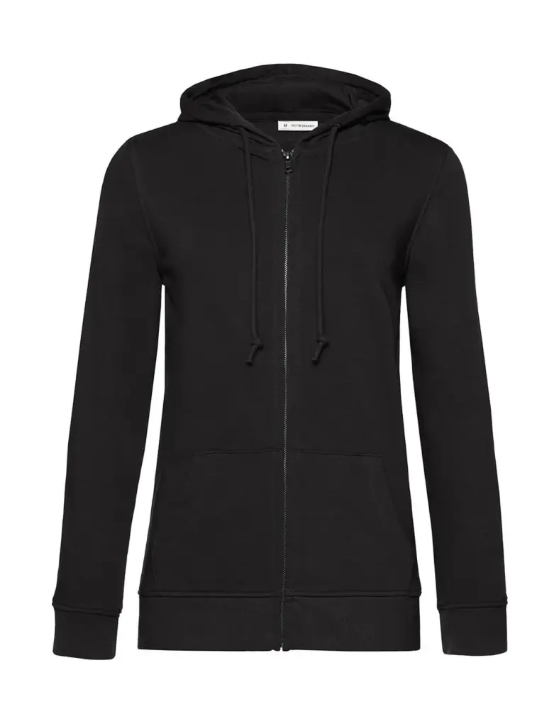 233_42_106_f-2020_01jpg - Hidalgo-werbeartikel 23342 - Zipped Hooded /women, black pure — productfoto 3
