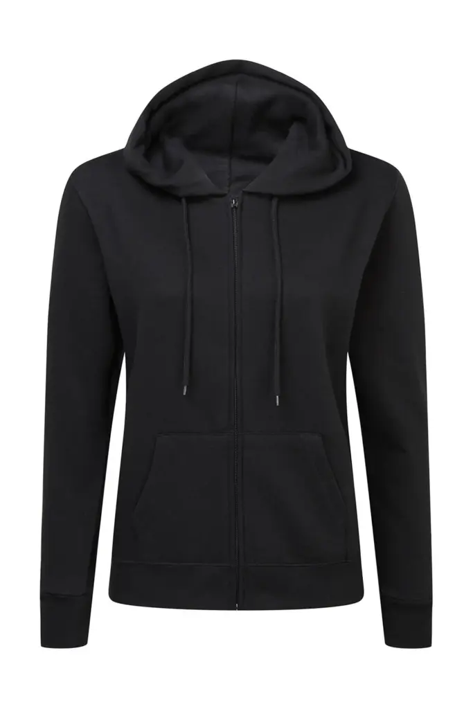 25152 - Hooded Full Zip Women, black — productfoto 2