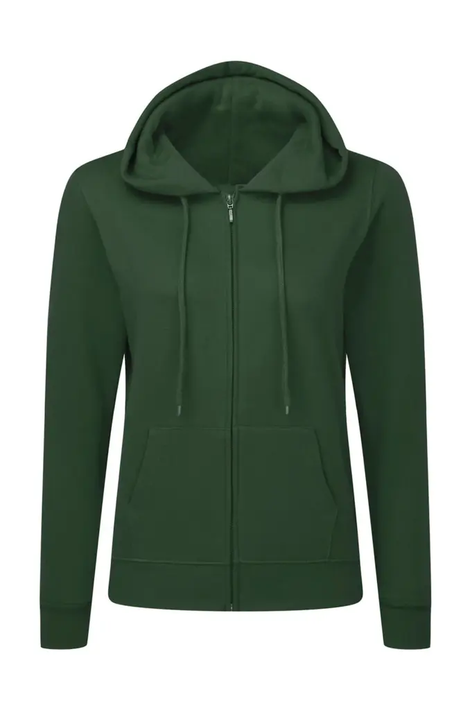25152 - Hooded Full Zip Women, bottle green — productfoto 4