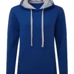 25452 - Contrast Hooded Sweatshirt Women, royal/light oxford