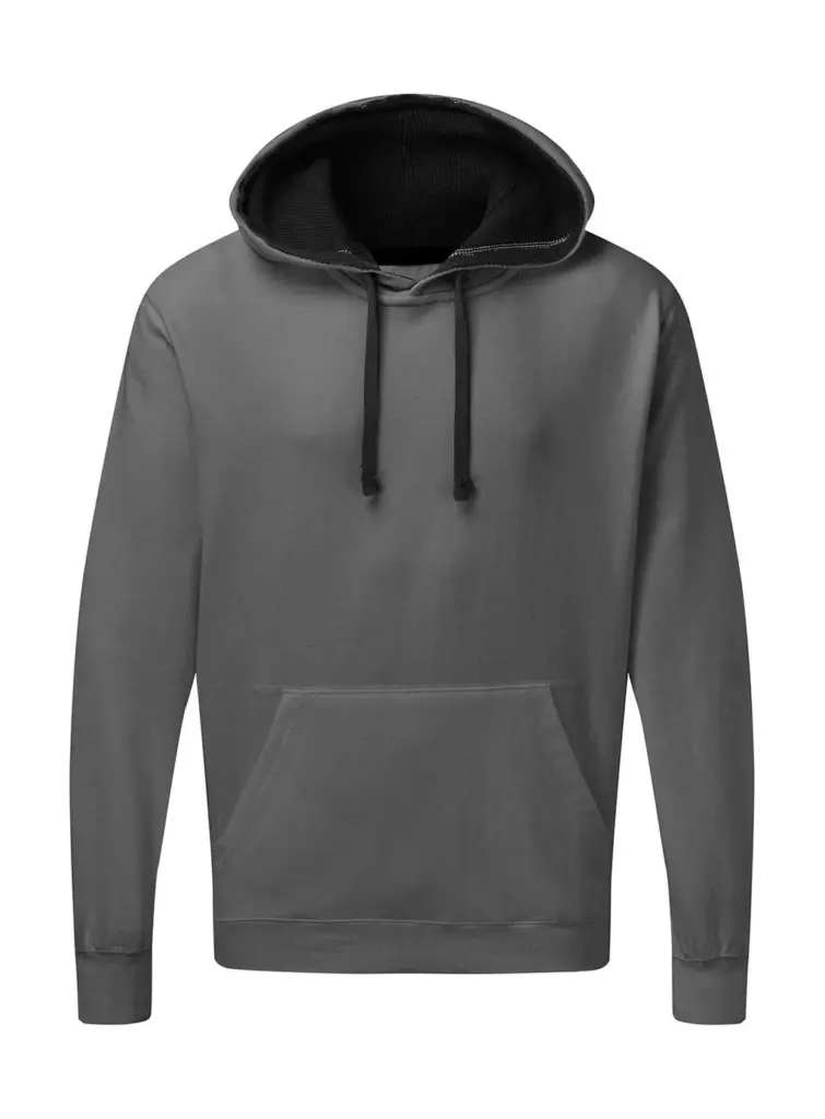 28152 - Contrast Hooded Sweatshirt Men, grey / black