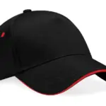 30369 - Ultimate 5 Panel Cap - Sandwich Peak, black / classic red — productfoto 2