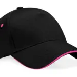30369 - Ultimate 5 Panel Cap - Sandwich Peak, black / fuchsia — productfoto 9