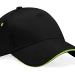 30369 - Ultimate 5 Panel Cap - Sandwich Peak, black / lime green — productfoto 4