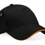30369 - Ultimate 5 Panel Cap - Sandwich Peak, black / orange — productfoto 6