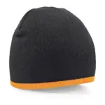 30769 - Two-Tone Beanie Knitted Hat, black/fluorescent orange — productfoto 4