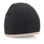30769 - Two-Tone Beanie Knitted Hat, black/stone — productfoto 3