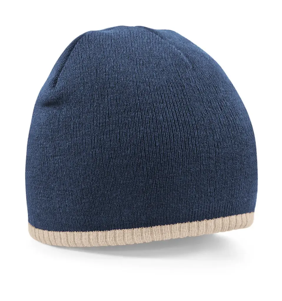 30769 - Two-Tone Beanie Knitted Hat, french navy / stone — productfoto 5