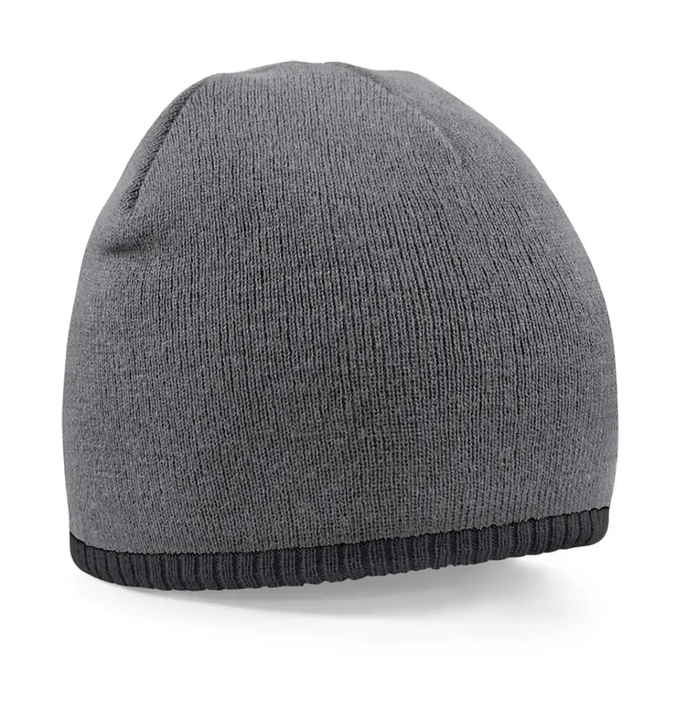 30769 - Two-Tone Beanie Knitted Hat, graphite grey / black — productfoto 2
