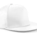 32569 - 5 Panel Snapback Rapper Cap, white