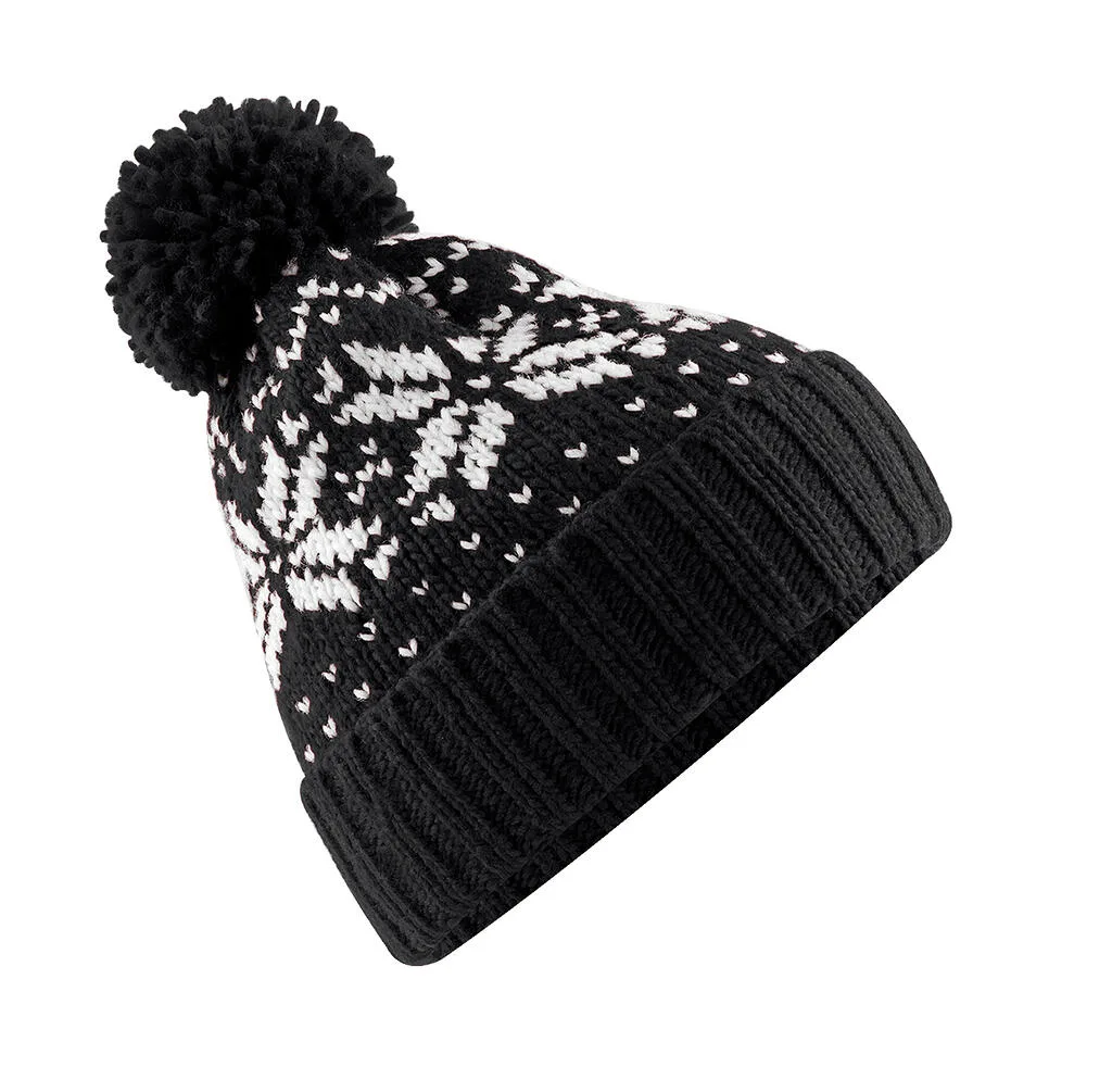 34469 - Fair Isle Snowstar® Beanie, black/white